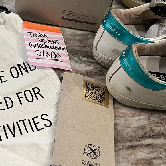 Golden Goose Superstars Neon Yellow Fluo Turquoise White 38